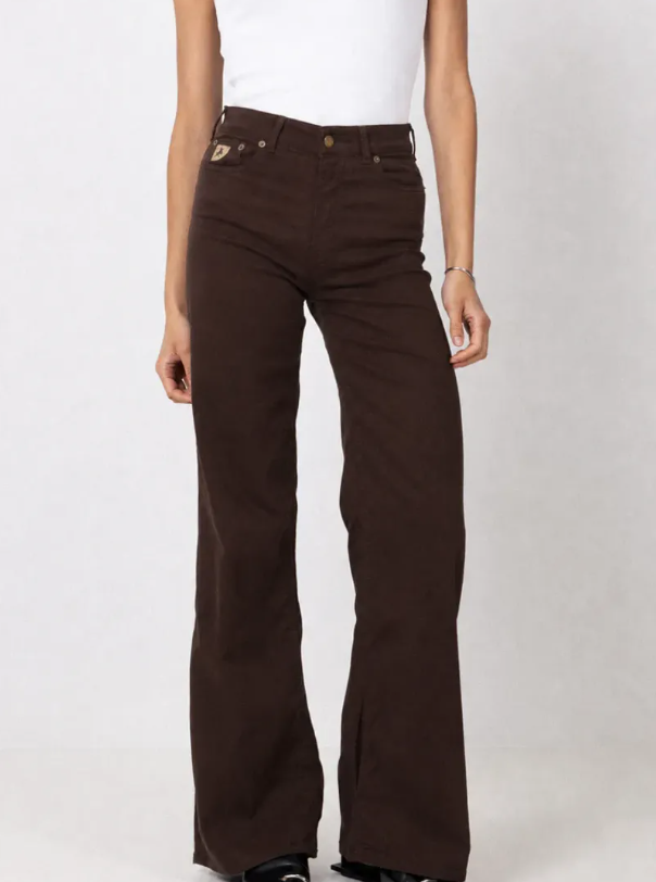 Palazzo Sponge Stretch Chocolate Plum