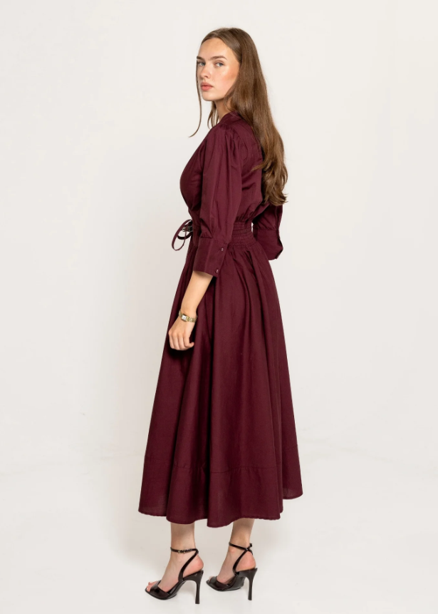 Maria Dress Rich Maroon