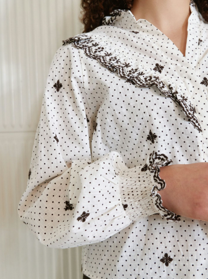 Degas Dot Blouse Offwhite