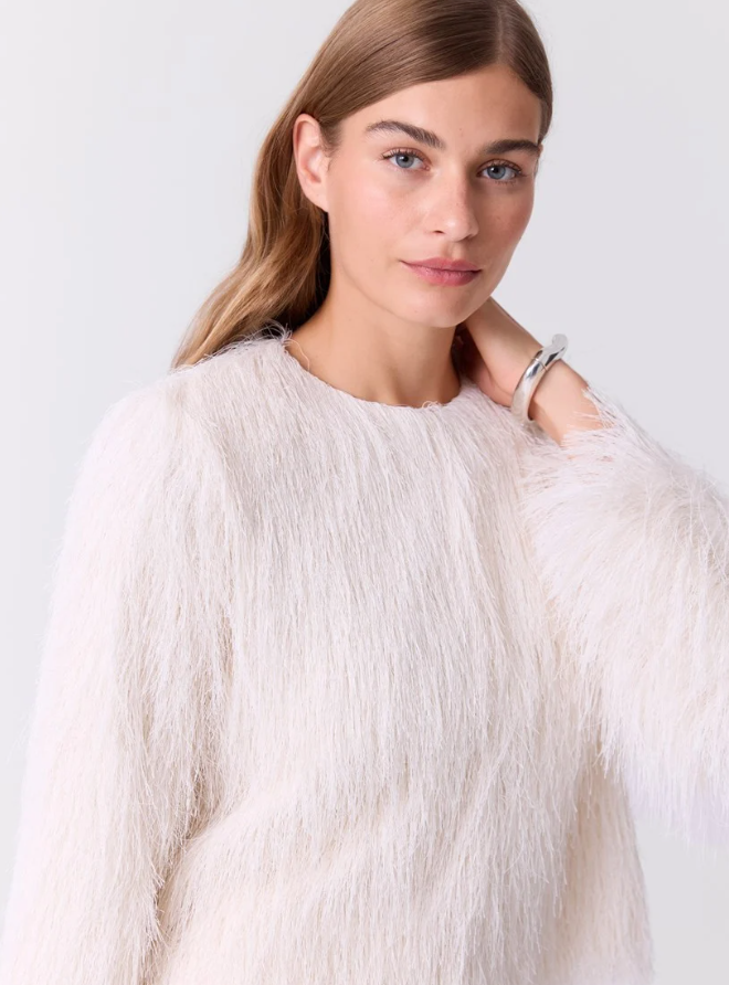 Frynse Jakke Marshmallow