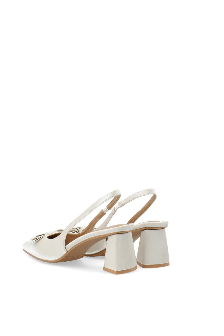 BIAMARALYN Bow Slingback Satin Offwhite