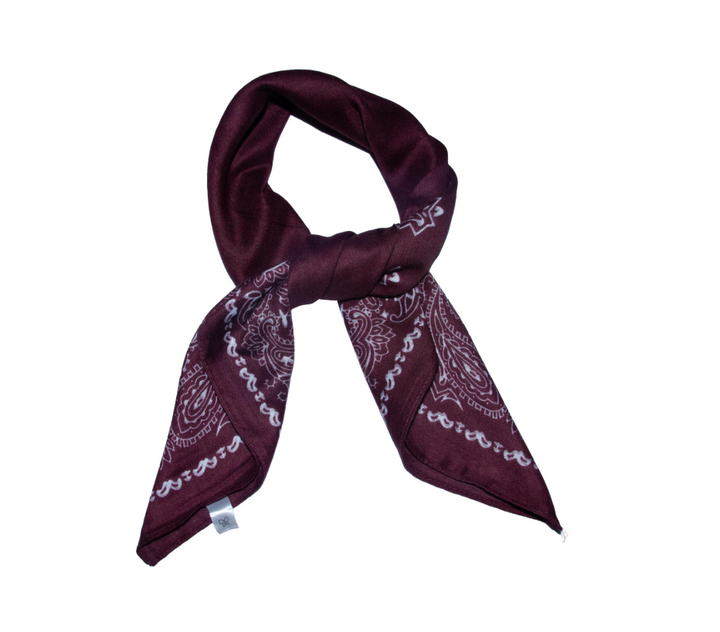 Skjerf m/kant 70x70 Bordeaux