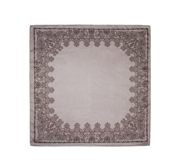 Skjerf m/kant 70x70 Natur