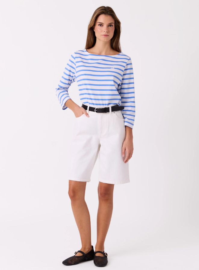 Sailor Stripete T-Skjorte Ultramarine
