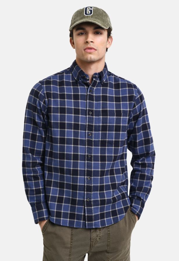 Reg Herringbone Check Shirt