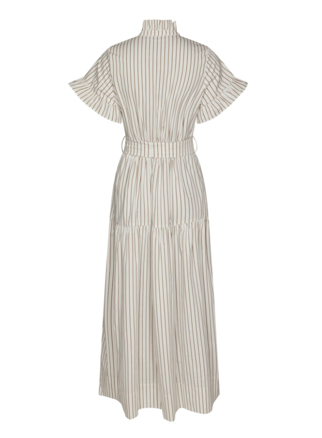 Nellie Wide Stripe Dress Production Ivory
