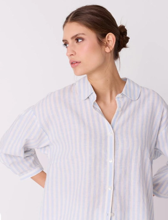 Brith Stripet Bluse Chambray Blue