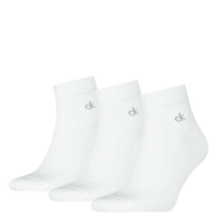 Ck Man 3pk Quarter Sock White