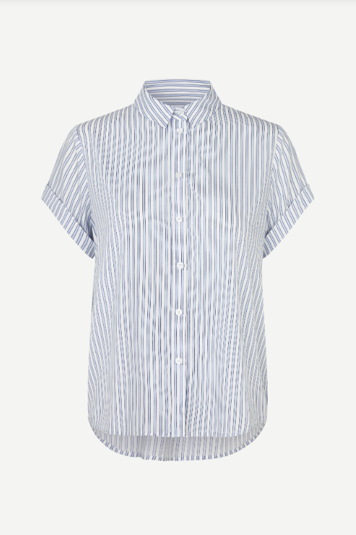 Majan SS Shirt 9942 Gray Dawn Small Stripe