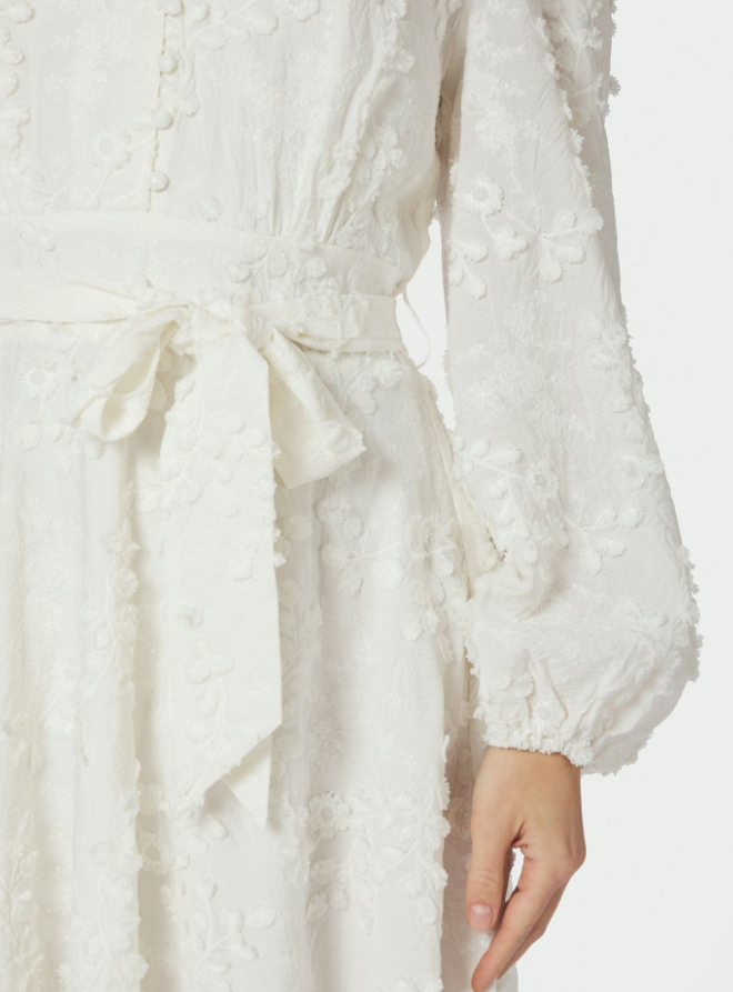 Monnie Embrodery Dress Production White
