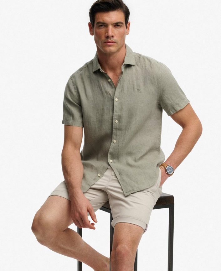 Riviera S/S Linen Shirt Bay Green