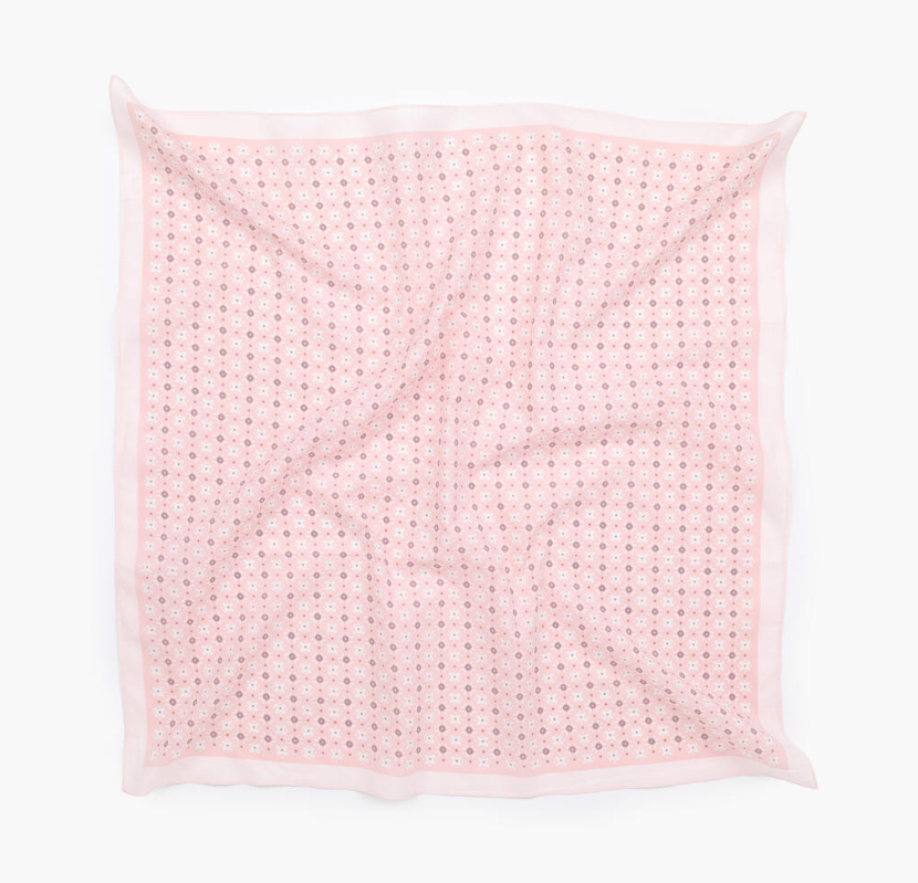 Skjerf Ditsy Mønster 65x65 cm Lys Rosa