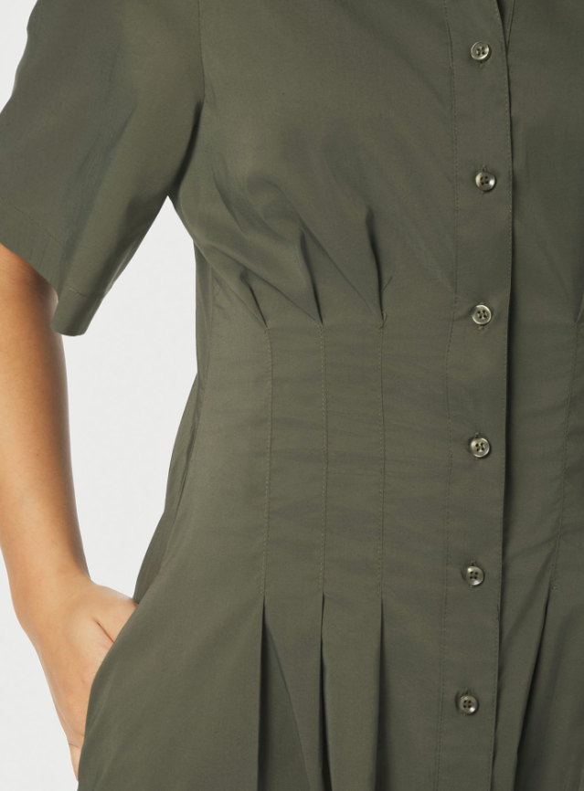 Baia Poplin Dress Army