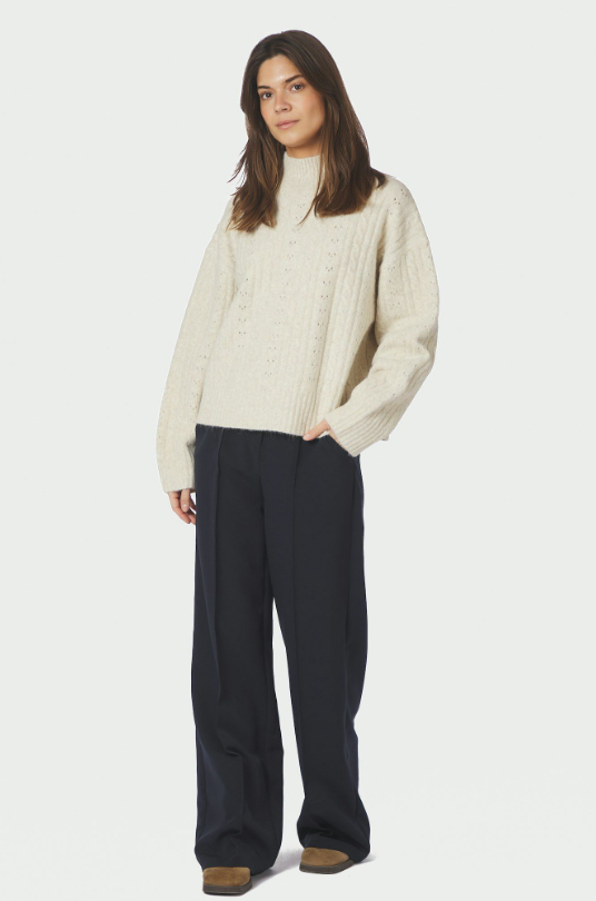 Anda Cable Knit Blouse Ivory