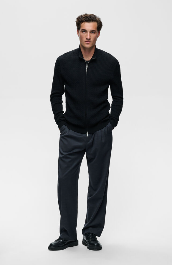 MAmason Cable Cardigan Black