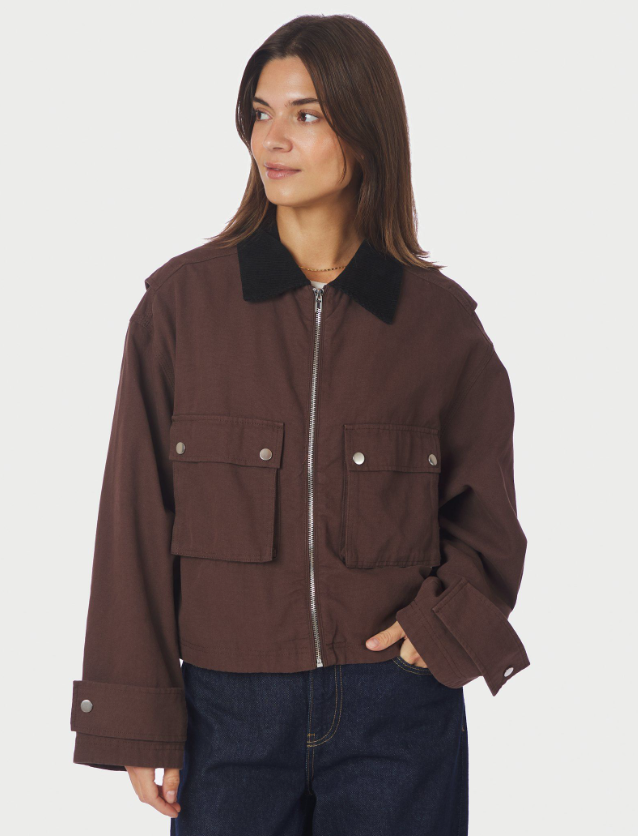 Rivera Canvas Boxy Jacket Brown