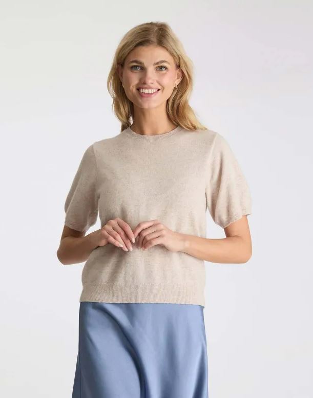 Missy Knit Tee Sand Melange