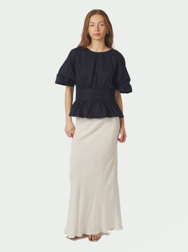 Annegret Poplin Blouse Navy