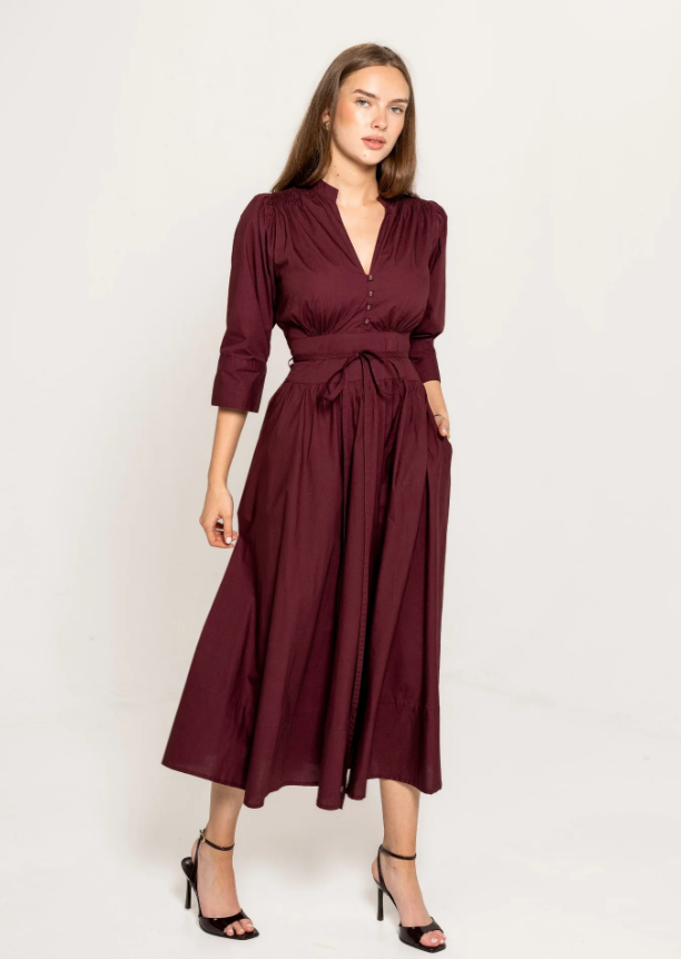 Maria Dress Rich Maroon