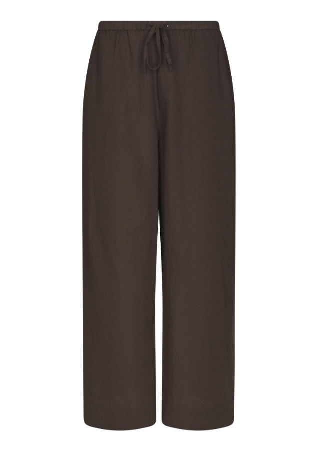 Heifa Linen Pants Production Dark Brown