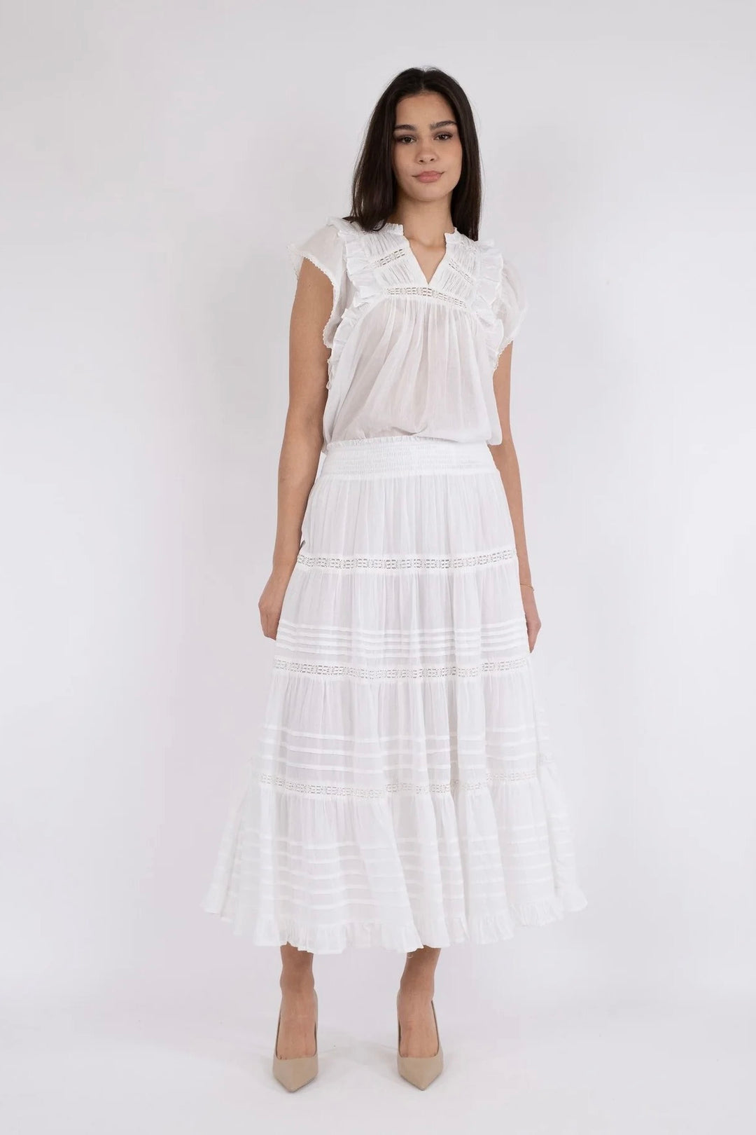 Felicia S Voile Skirt White