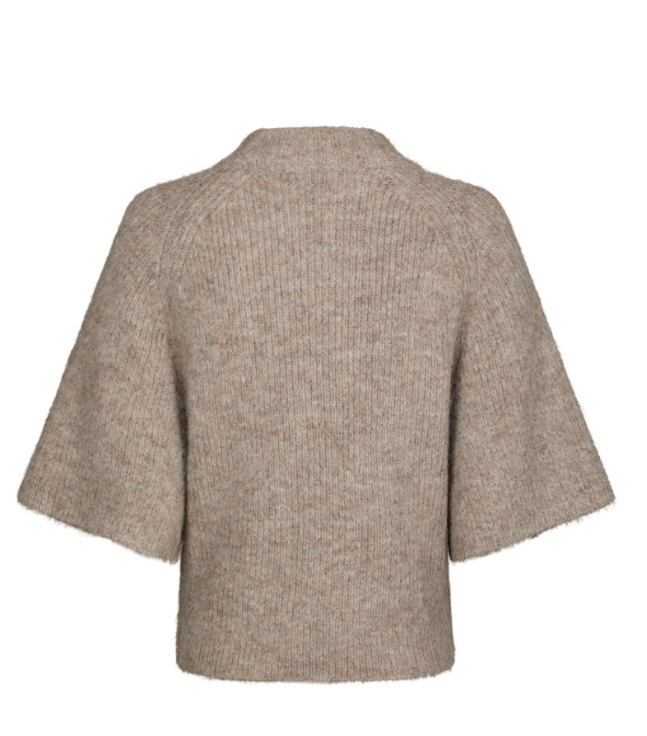 Bandi Fluffy Knit Blouse Beige Melange