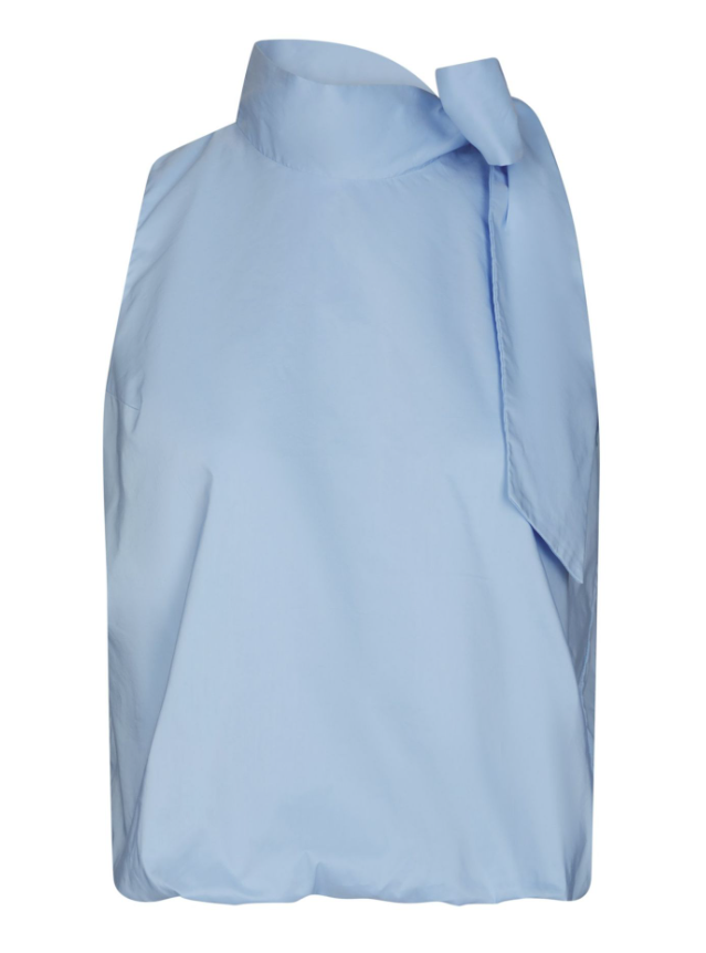 Veda Poplin Top  Light Blue