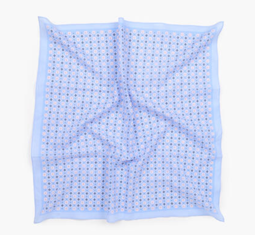 Skjerf Ditsy Mønster 65x65 cm Lys Blå