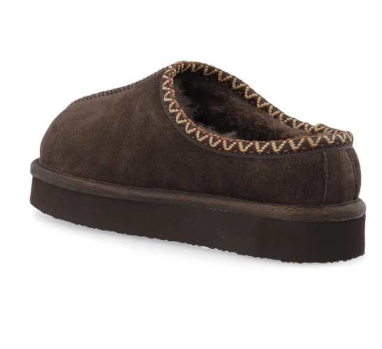 Biasnow Flatform Binded Slip In Shoe Suede Dark Brown