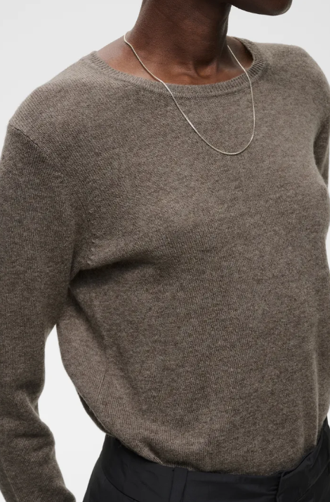PeiIW Monika Crew Neck Chocolate Brown Melange