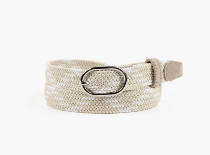 Nora Flettet Strikkbelte Flerfarget Beige