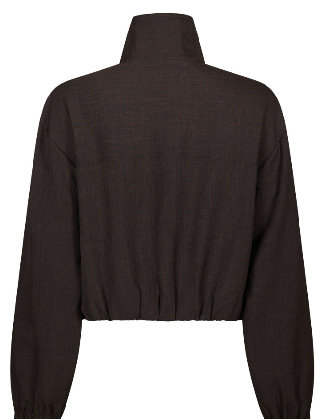 Felicity Zip Blouse Dark Brown