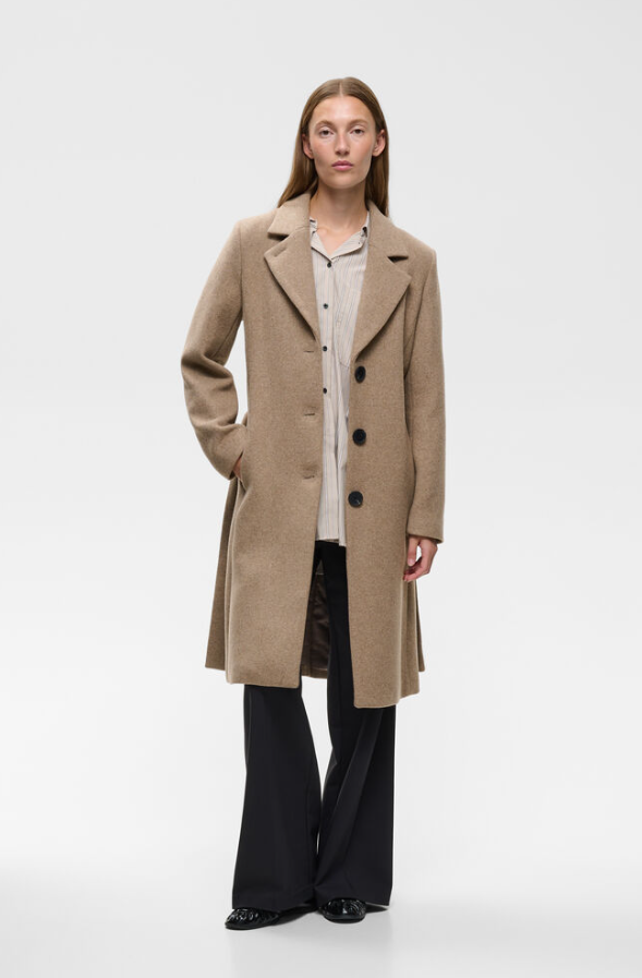 ZorahIW Classic Coat Sandy Grey Melange