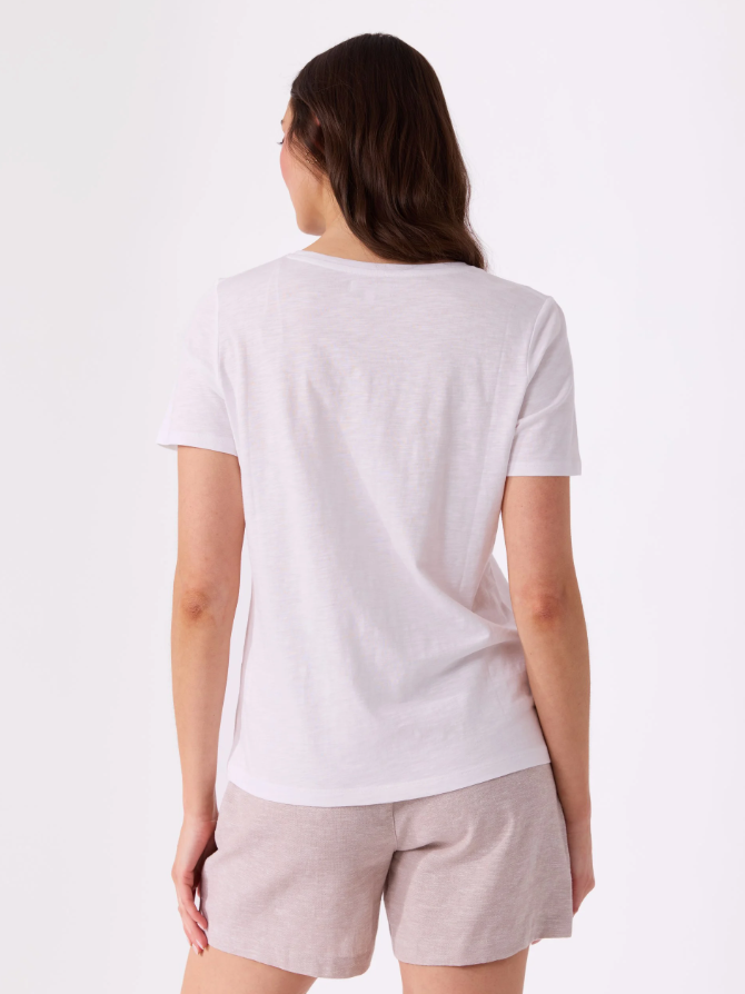 Ava V-Neck T-Shirt Bright White