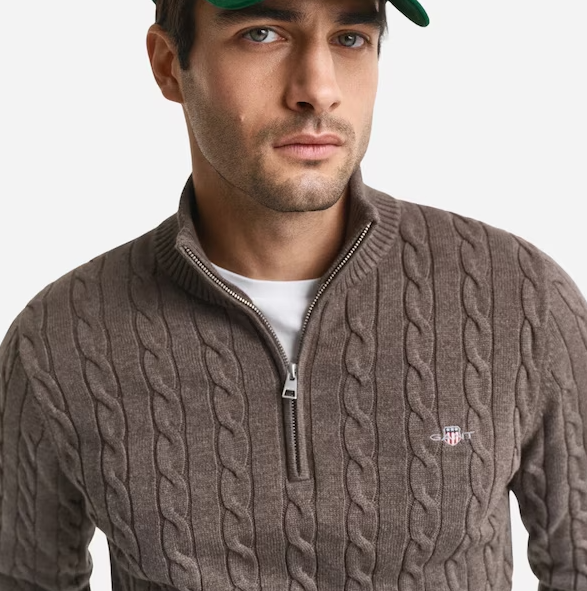 Cotton Cable Half Zip
