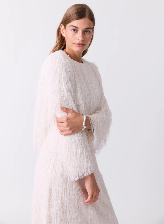 Frynse Jakke Marshmallow