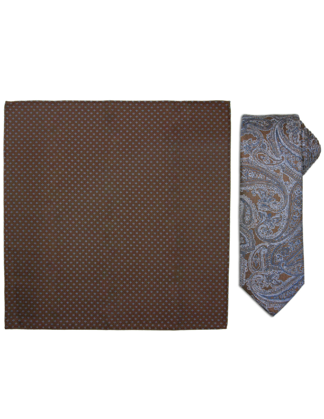 Santi Silkeslips+Lommetørkle Mønstret