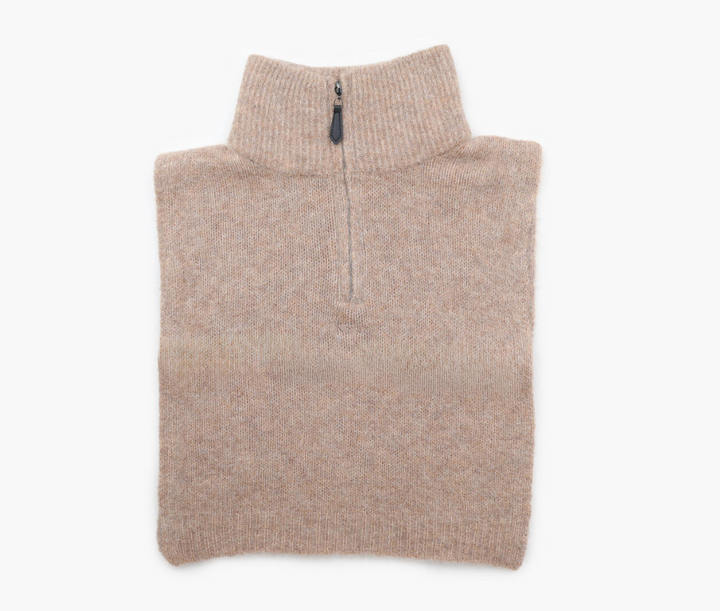 Nohr Gabriella Wool Mohair Zip Neck Beige