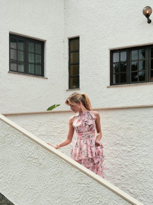 Marli Flower Chiffon Dress