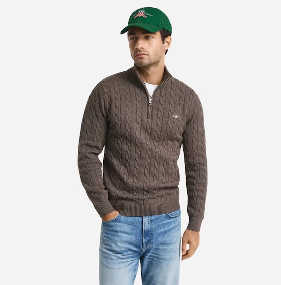 Cotton Cable Half Zip