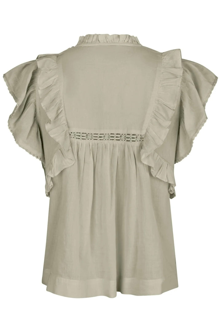 Jayla S Voile Top Smoke Green