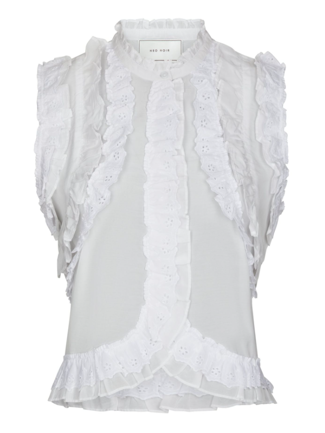 Celia Ruffle Top White