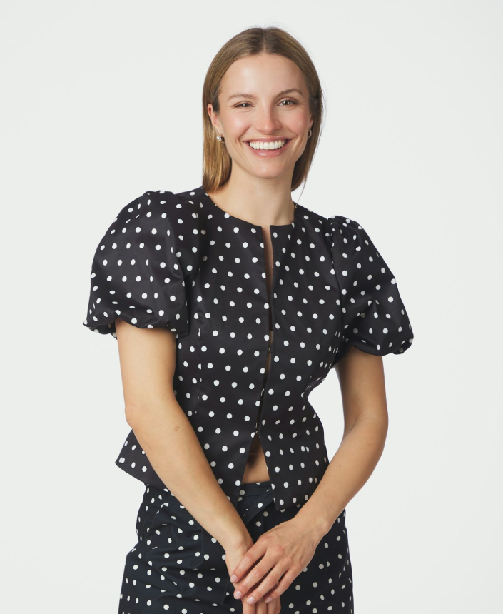 Anela Dot Blouse Black