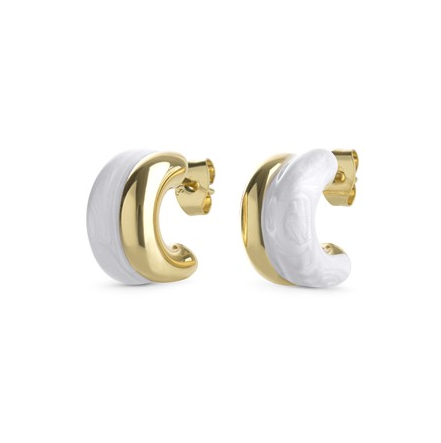 Engla Duo Stud Earrings White