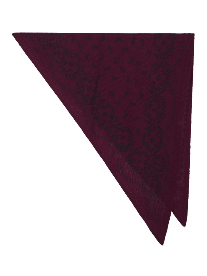 Lolana Paisley Knit Scaf Wine