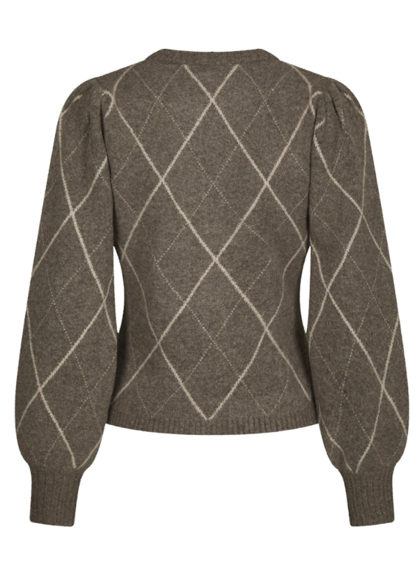 Koteas Check Knit Cardigan Taupe