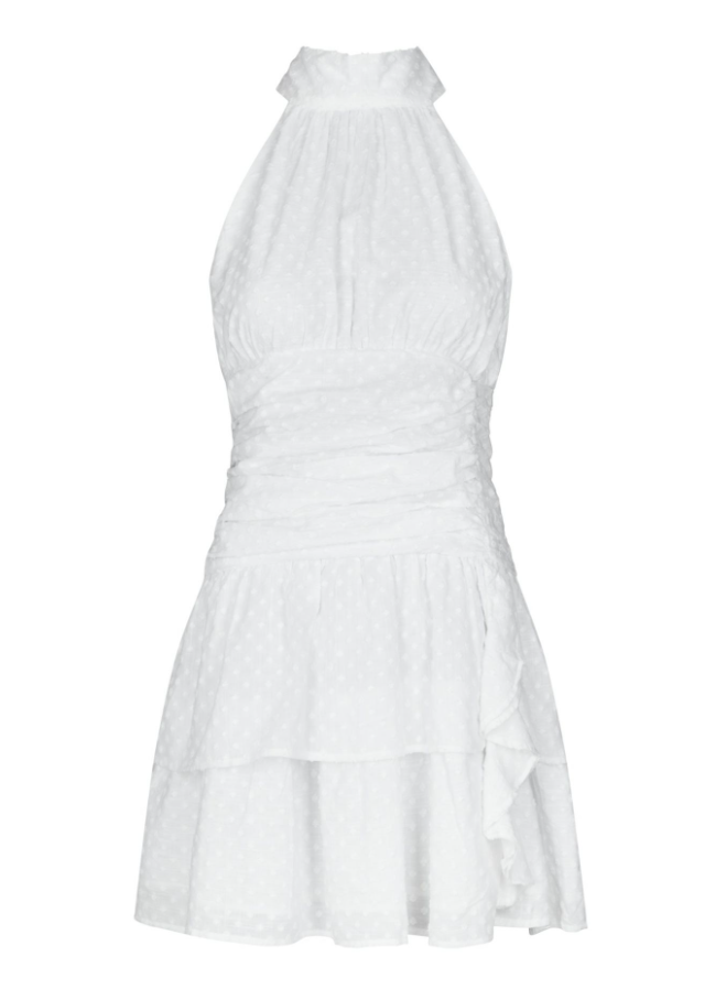 Amaris Dobby Dress White