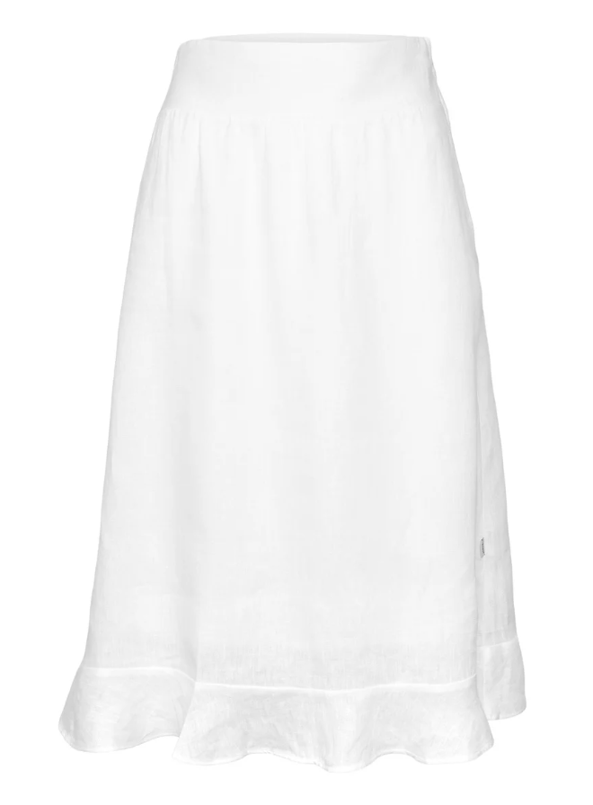 Franca Linen Skirt White