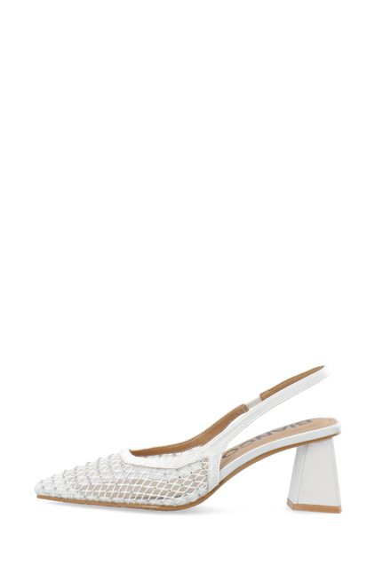 BIAMARALYN Slingback Rhinestone Mesh Offwhite
