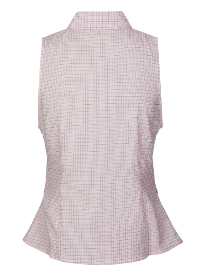 Celest Check Top Light Pink
